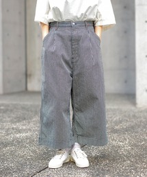 D.M.G. | [D.M.G / ディーエムジー] ヒッコリー クロップドワイドパンツ(デニムパンツ)