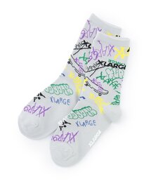 XLARGE KIDS | グラフィティ総柄クルーソックス(ソックス/靴下)