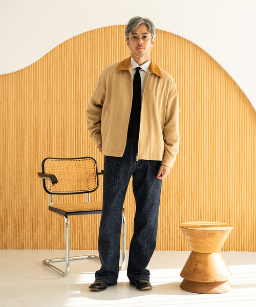 EDIFICE(エディフィス)の「E.WOOL SILK NEP ブルゾン(その他アウター・メンズ・イエロー・46/48)」の2枚目の写真