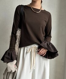 バルーンカフリブトップス