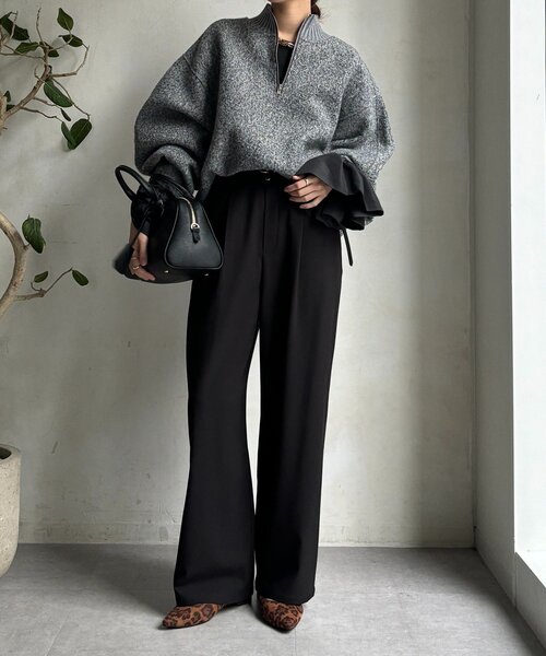 DouDou（ドゥドゥ）の「バルーンカフリブトップス（Tシャツ/カットソー・レディース・ブラック/オフホワイト/ブラウン・FREE）」の17枚目の写真