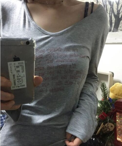 CHICKS(チックス)の「コンフィデンスVネックロングスリーブメランジ(Tシャツ/カットソー・レディース・グレー・FREE)」の10枚目の写真