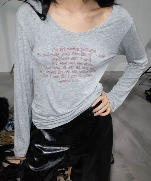 CHICKS(チックス)の「コンフィデンスVネックロングスリーブメランジ(Tシャツ/カットソー・レディース・グレー・FREE)」の11枚目の写真