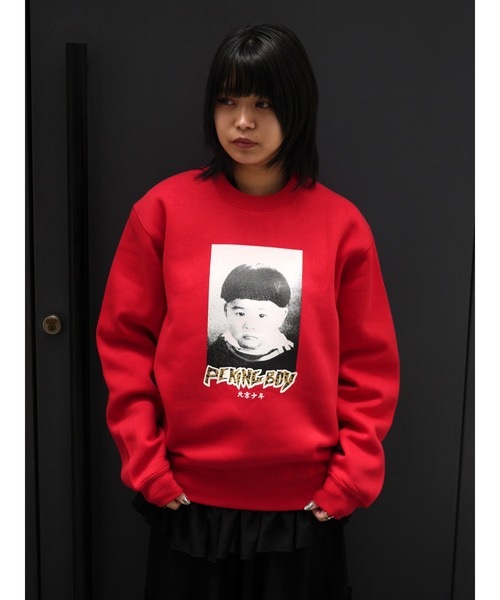 少年ジェッター(ショウネンジェッター)の「LP PEKINGBOY CREW SW(スウェット・メンズ・レッド/ブラック・M/L/XL)」の4枚目の写真
