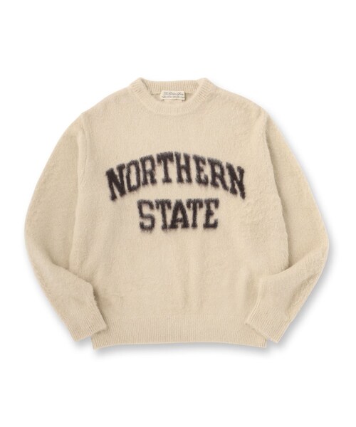 REMI RELIEF（レミレリーフ）の「REMI RELIEF（レミレリーフ）起毛ニットクルートップス（ニット/セーター・メンズ・オフホワイト/チャコールグレー・90/91/92）」の2枚目の写真