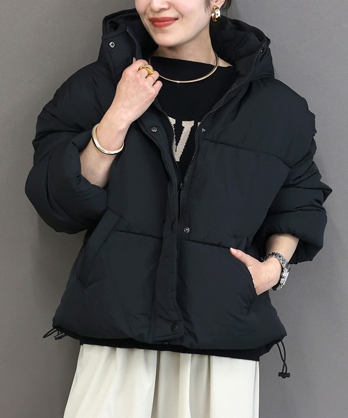 マイクロタフタ中綿フードブルゾン（その他アウター）｜Aletta vita