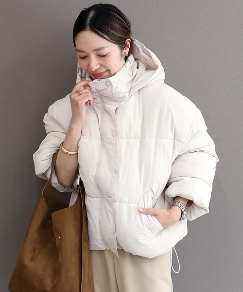 セール】マイクロタフタ中綿フードブルゾン（その他アウター）｜Aletta