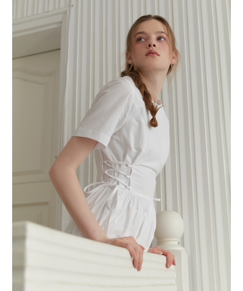RE_L（リエル）の「Peach corset dress (white)（ワンピース・レディース・その他・SMALL/MEDIUM）」の2枚目の写真