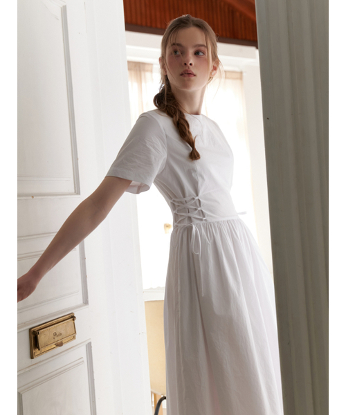 RE_L（リエル）の「Peach corset dress (white)（ワンピース・レディース・その他・SMALL/MEDIUM）」の4枚目の写真