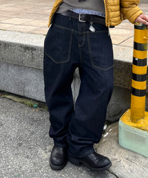 LEIRE（ルアール）の「カーブドワイド生地デニムパンツ[インディゴ]（デニムパンツ）」