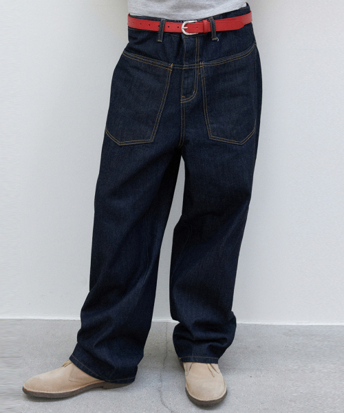 LEIRE（ルアール）の「カーブドワイド生地デニムパンツ[インディゴ]（デニムパンツ・メンズ・その他・MEDIUM/LARGE/X-LARGE）」の8枚目の写真