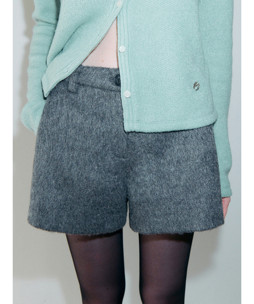 Wool Basic Short Pants, Charcoal