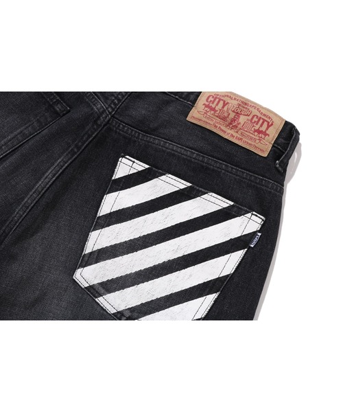 A BATHING APE（アベイシングエイプ）の「MILO FACE 13 OZ DENIM PANTS（デニムパンツ・メンズ・インディゴブルー/ブラック・SMALL/MEDIUM/LARGE/X-LARGE/XX-LARGE）」の7枚目の写真