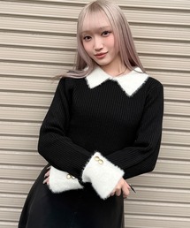 DAESE TOKYO（デセトウキョウ）の「『DAESE TOKYO/デセトウキョウ』ウールライクフェザー配色ポロニット（ニット/セーター）」