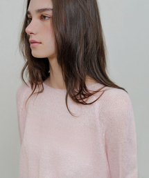 Boat neck sheer knit (baby pink)