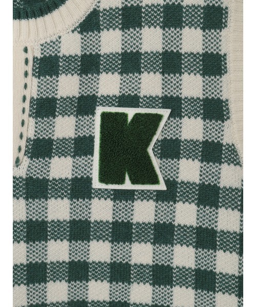 KARL HELMUT(カールヘルム)の「Kロゴワッペン付きチェックニットベスト(ベスト・メンズ・レッド/グリーン/ブラック/チョコ・フリー)」の10枚目の写真