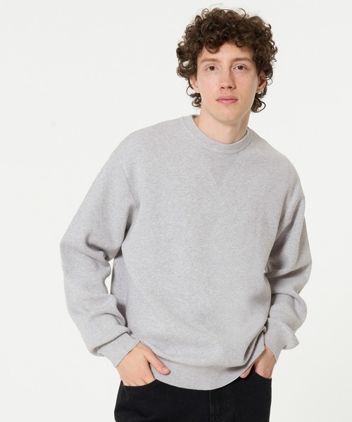 coca(coca)(コカ)の「スウェットライクニットトップス(ニット/セーター・メンズ・ライトグレー/ブラック・L/M/XL)」の3枚目の写真
