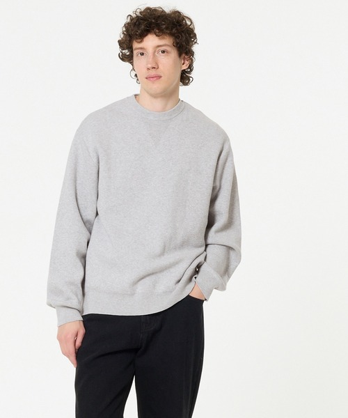 coca(coca)(コカ)の「スウェットライクニットトップス(ニット/セーター・メンズ・ライトグレー/ブラック・L/M/XL)」の6枚目の写真
