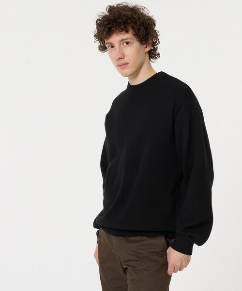 coca(coca)(コカ)の「スウェットライクニットトップス(ニット/セーター・メンズ・ライトグレー/ブラック・L/M/XL)」の11枚目の写真