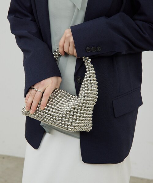 GALLARDAGALANTE（ガリャルダガランテ）の「【2.718】ボールビーズバッグ（ハンドバッグ・レディース・シルバー・FREE）」の4枚目の写真