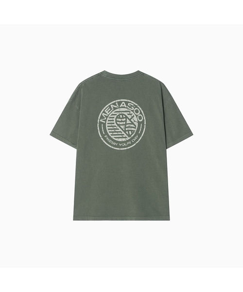MENASOO(ミナス)の「275g Heavy Cotton Circle Hearttrack Pigment T Shirt_Khaki(Tシャツ/カットソー・レディース・カーキ・SMALL/MEDIUM)」の1枚目の写真