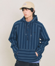 COMONINOZ（コモニノズ）の「STRIPE HOOD SHIRT [INDIGO BLUE]（シャツ/ブラウス）」