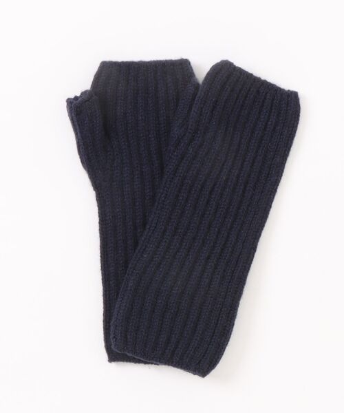 Johnstons of Elgin（ジョンストンズオブエルガン）の「【Johnstons】CASHMERE RIBBED WRISTWARMER（手袋・レディース・ブラック/キャメル/ネイビー・FREE）」の2枚目の写真
