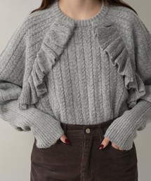 lawgy | cable frill raglan sleeve knit / ケーブルフリルラグランスリーブニット(ニット/セーター)