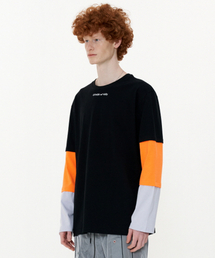 OTHER-worldly（アザーワールドリー）の「トリプルスリーブTシャツ [ブラックオレンジパープル]（Tシャツ/カットソー）」