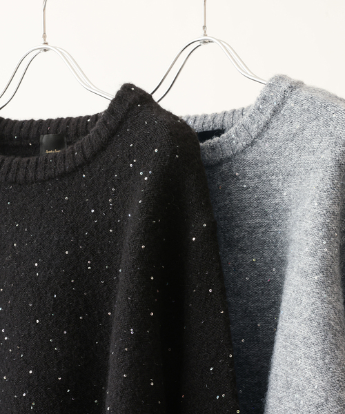 新色有り / 追加》スパンコールショート丈ニット（ニット/セーター