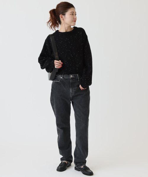 Spick and Span スパンコールショート丈ニット ブラック 新色有り / 追加》スパンコールショート丈ニット（ニット/セーター