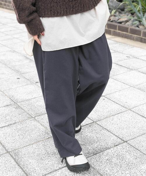 EKAL(エカル)の「ウールライクイージーワイドトラウザー(その他パンツ・レディース・チャコールグレー/ライトグレー・ONE)」の1枚目の写真