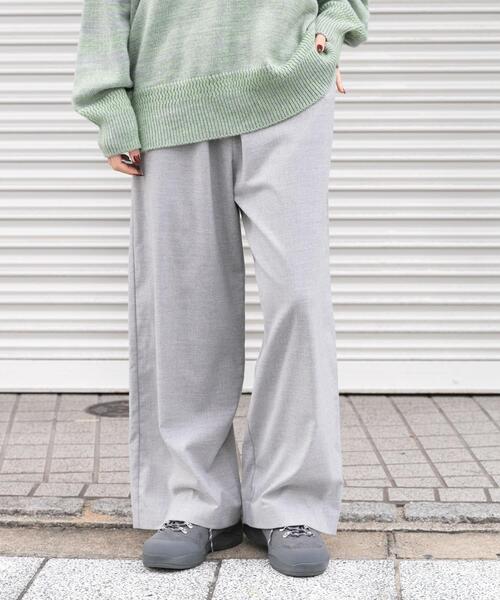 EKAL(エカル)の「ウールライクイージーワイドトラウザー(その他パンツ・レディース・チャコールグレー/ライトグレー・ONE)」の19枚目の写真
