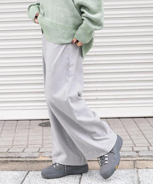 EKAL(エカル)の「ウールライクイージーワイドトラウザー(その他パンツ・レディース・チャコールグレー/ライトグレー・ONE)」の18枚目の写真
