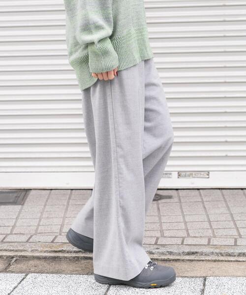 EKAL(エカル)の「ウールライクイージーワイドトラウザー(その他パンツ・レディース・チャコールグレー/ライトグレー・ONE)」の16枚目の写真