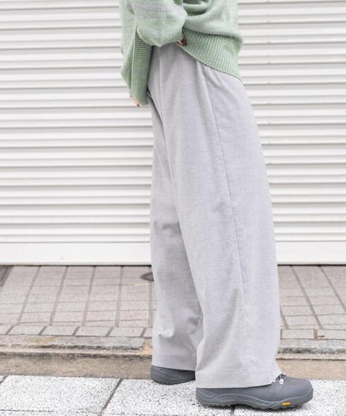 EKAL(エカル)の「ウールライクイージーワイドトラウザー(その他パンツ・レディース・チャコールグレー/ライトグレー・ONE)」の15枚目の写真