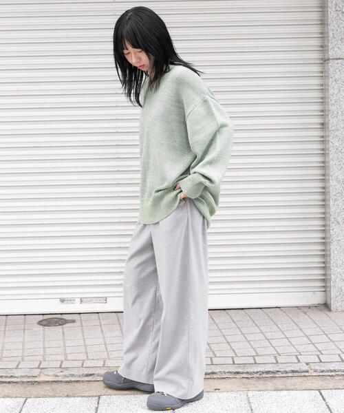 EKAL(エカル)の「ウールライクイージーワイドトラウザー(その他パンツ・レディース・チャコールグレー/ライトグレー・ONE)」の13枚目の写真