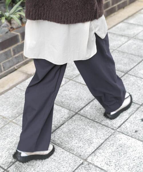 EKAL(エカル)の「ウールライクイージーワイドトラウザー(その他パンツ・レディース・チャコールグレー/ライトグレー・ONE)」の5枚目の写真