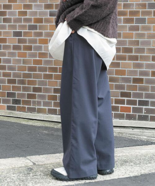 EKAL(エカル)の「ウールライクイージーワイドトラウザー(その他パンツ・レディース・チャコールグレー/ライトグレー・ONE)」の3枚目の写真