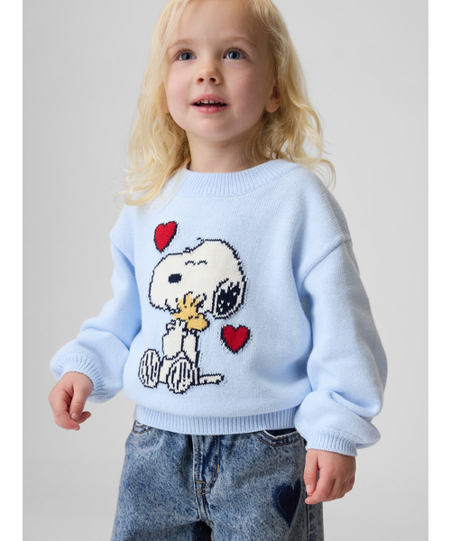GAP（ギャップ）の「スヌーピー クルーネックセーター (幼児・ベビー)（ニット/セーター・キッズ・ブルー・70cm/80ｃｍ/90cm/95cm/100cm/105cm/110cm）」の4枚目の写真