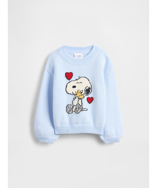 GAP（ギャップ）の「スヌーピー クルーネックセーター (幼児・ベビー)（ニット/セーター・キッズ・ブルー・70cm/80ｃｍ/90cm/95cm/100cm/105cm/110cm）」の2枚目の写真
