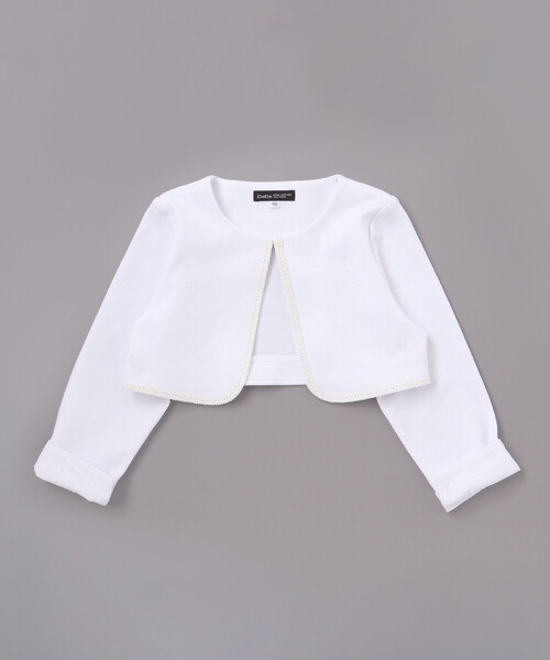 BeBe（ベベ）の「リップルポンチノーカラージャケット(110~130cm)（ノーカラージャケット・キッズ・ホワイト/ネイビー・130cm/120cm/110cm）」の9枚目の写真