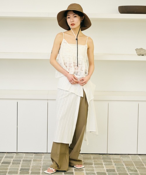 AIC.（エーアイシー）の「UVカットワイドブリムハット/UPF50+/接触冷感裏地/撥水加工コーティング/紐取り外し可能/サイズ調整可能（ハット・レディース・ブラック/モカ・FREE）」の13枚目の写真