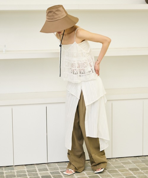 AIC.（エーアイシー）の「UVカットワイドブリムハット/UPF50+/接触冷感裏地/撥水加工コーティング/紐取り外し可能/サイズ調整可能（ハット・レディース・ブラック/モカ・FREE）」の18枚目の写真