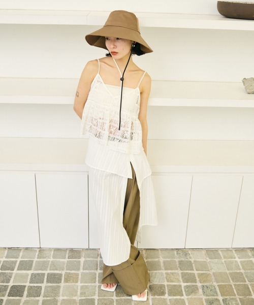 AIC.（エーアイシー）の「UVカットワイドブリムハット/UPF50+/接触冷感裏地/撥水加工コーティング/紐取り外し可能/サイズ調整可能（ハット・レディース・ブラック/モカ・FREE）」の19枚目の写真