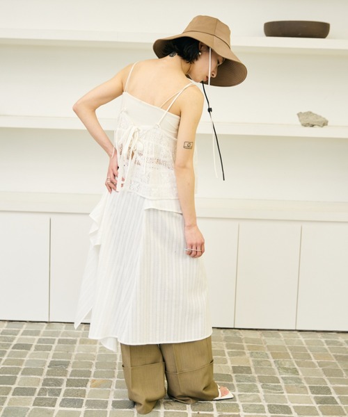 AIC.（エーアイシー）の「UVカットワイドブリムハット/UPF50+/接触冷感裏地/撥水加工コーティング/紐取り外し可能/サイズ調整可能（ハット・レディース・ブラック/モカ・FREE）」の20枚目の写真