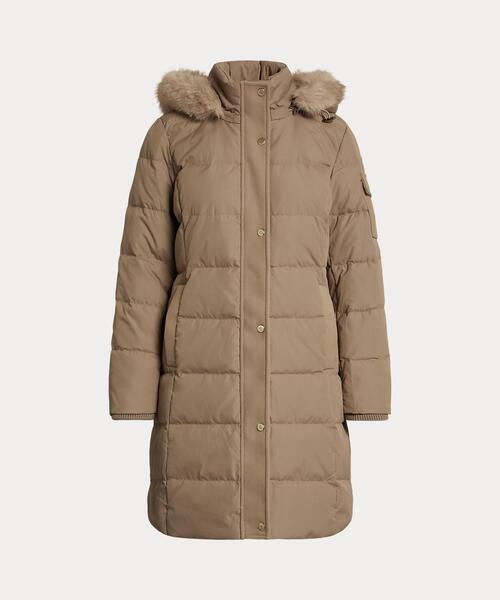 セール】フェイクファートリム フーデッド ダウン コート（ダウン