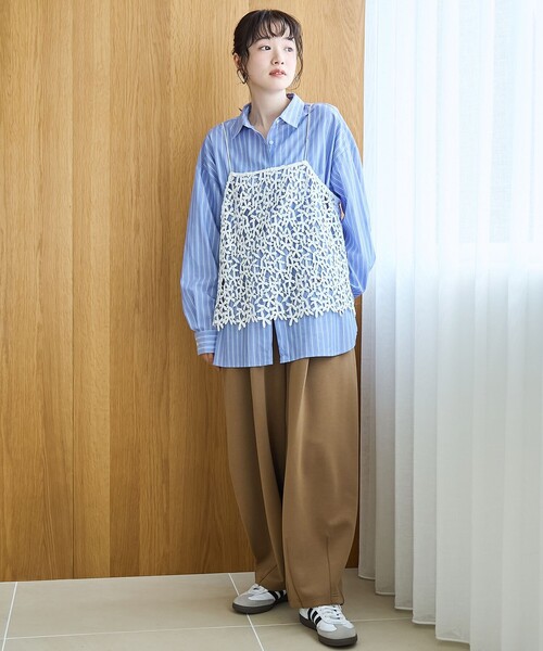 coen（コーエン）の「フラワーレースキャミソール（キャミソール・レディース・ブラック/オフホワイト・FREE）」の3枚目の写真