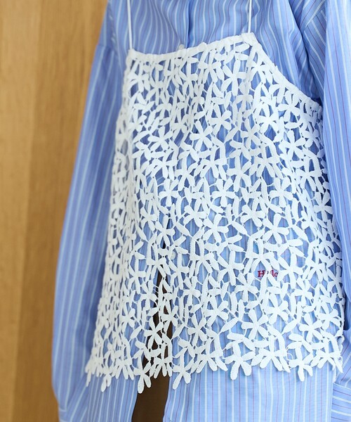 coen（コーエン）の「フラワーレースキャミソール（キャミソール・レディース・ブラック/オフホワイト・FREE）」の8枚目の写真