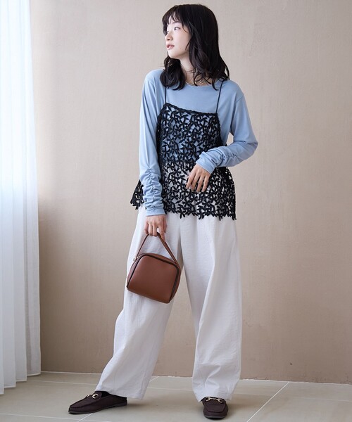 coen（コーエン）の「フラワーレースキャミソール（キャミソール・レディース・ブラック/オフホワイト・FREE）」の9枚目の写真